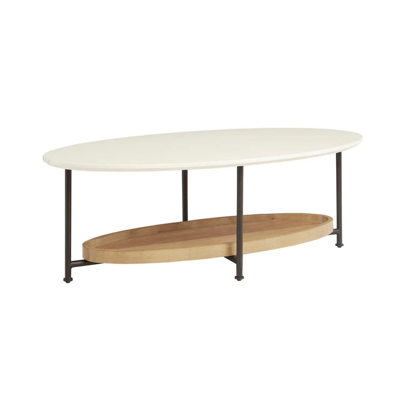 Oval Coffee Table - White / Natural by Unique Piece Furniture