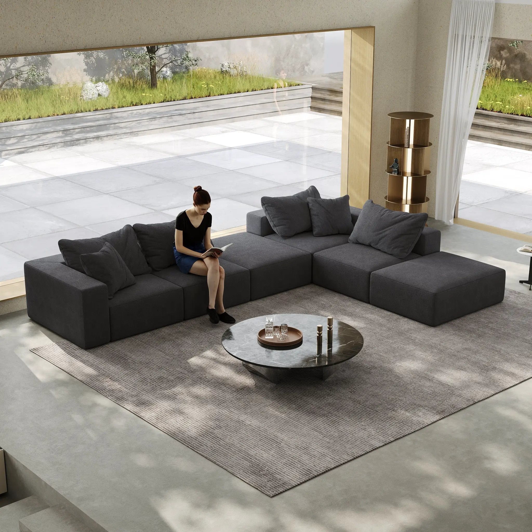Oversized Sponge Cloud Sofa - Modern Sectional Couch Set by HouseOfZazla