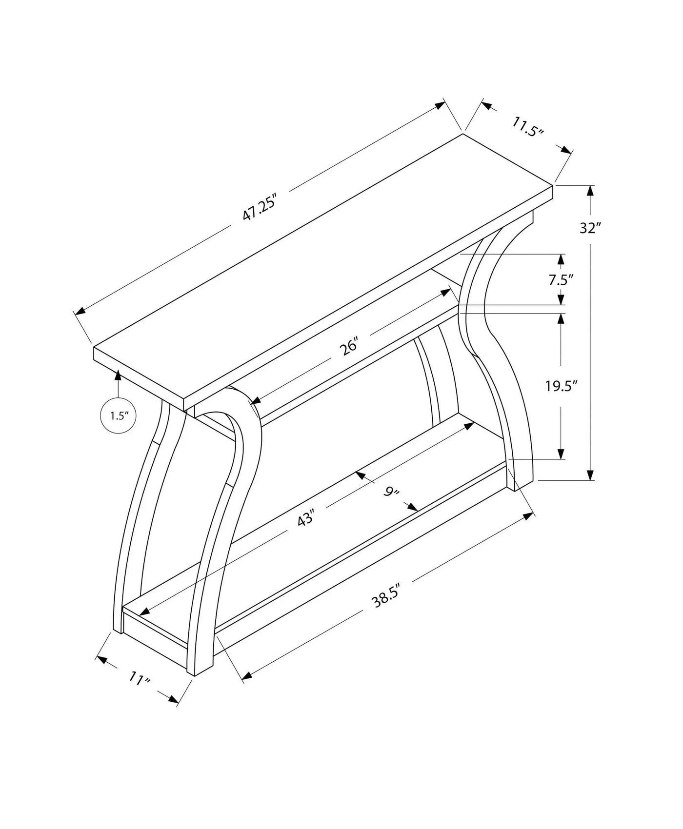 Accent Console Table For Entryway, Unique Curved Design by Unique Piece Furniture
