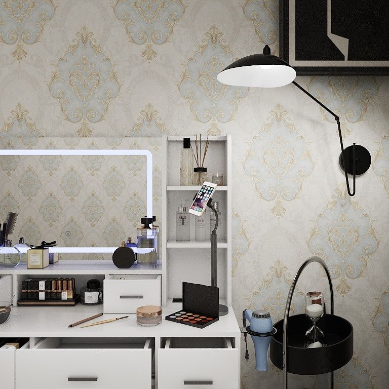 40.95" Newly Designed Smart Mirror Dressing Table With Drawers And Storage Cabinet, Dressing Table With Dressing Pad For Bedroom, Dressing Room by Unique Piece Furniture