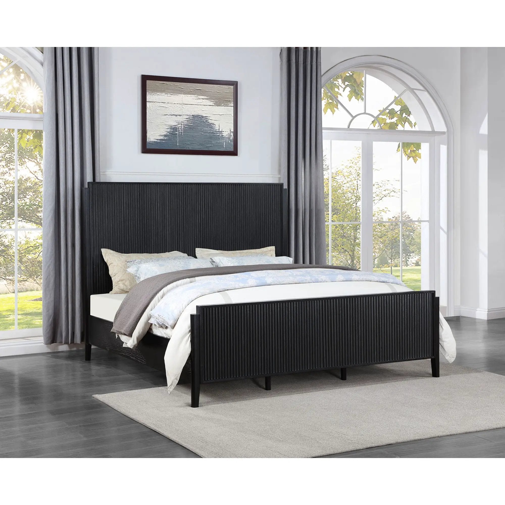 Ennis - Eastern King Bed - Black by HouseOfZazla