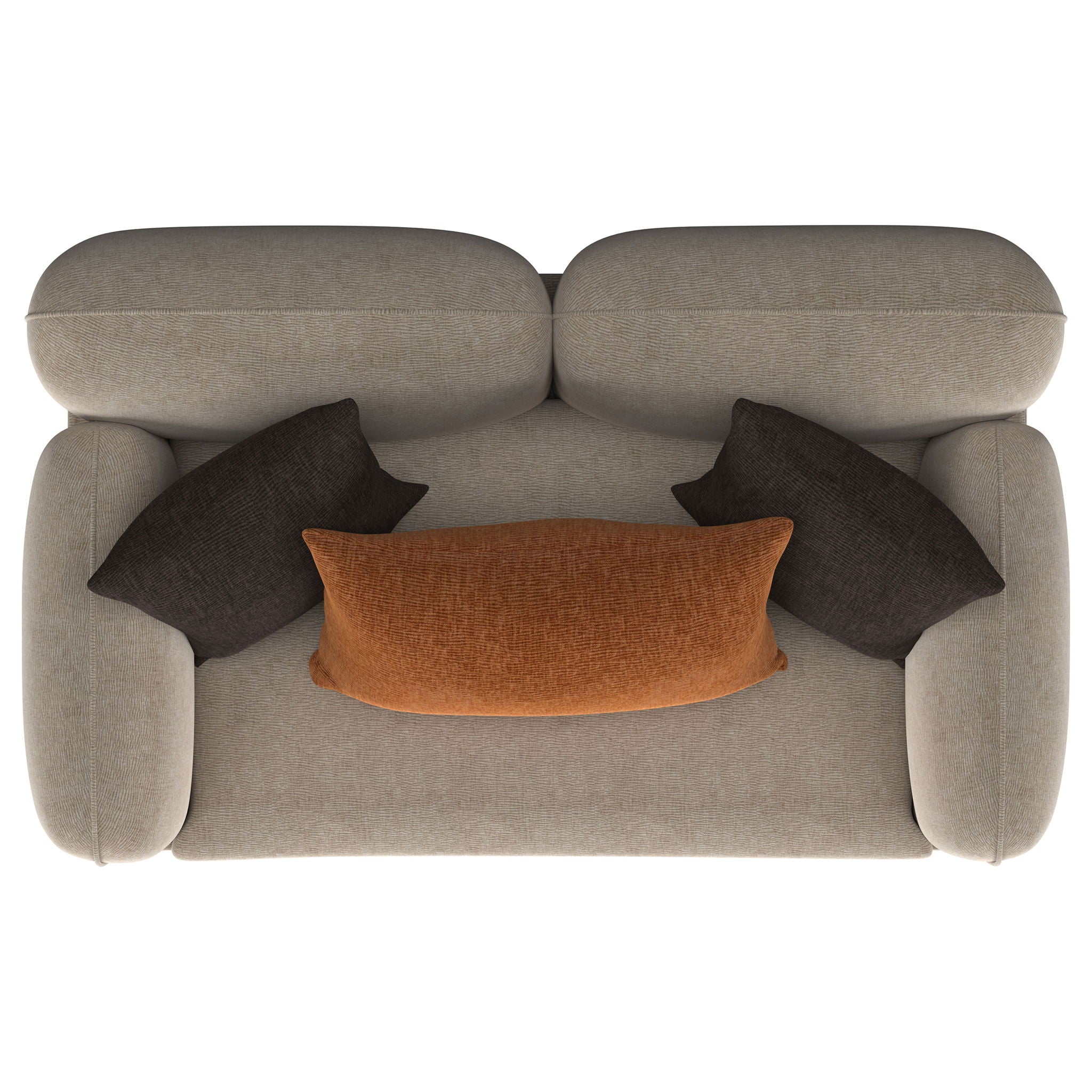 Repley - Upholstered Sculpted Track Arm Loveseat - Beige by HouseOfZazla