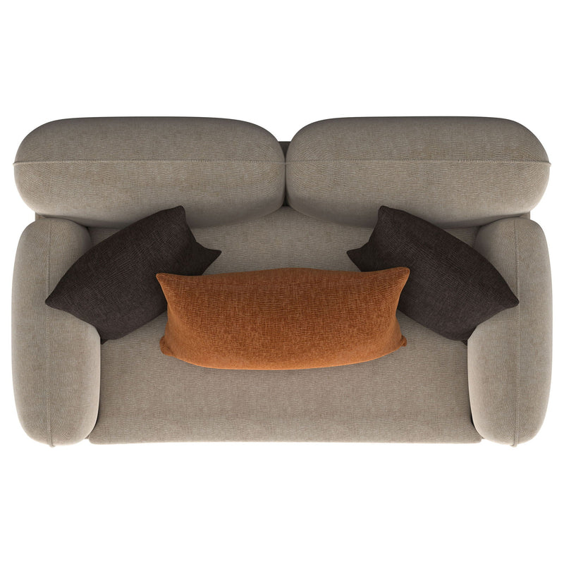 Repley - Upholstered Sculpted Track Arm Loveseat - Beige by HouseOfZazla