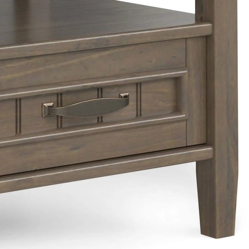 Lev - End Table With Bottom Drawer - Smoky Brown by HouseOfZazla