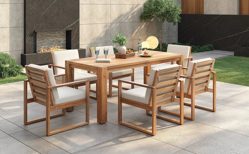 TREXM Patio Table and Chairs Set, 7-Piece Outdoor Dining Set for 6 by HouseOfZazla