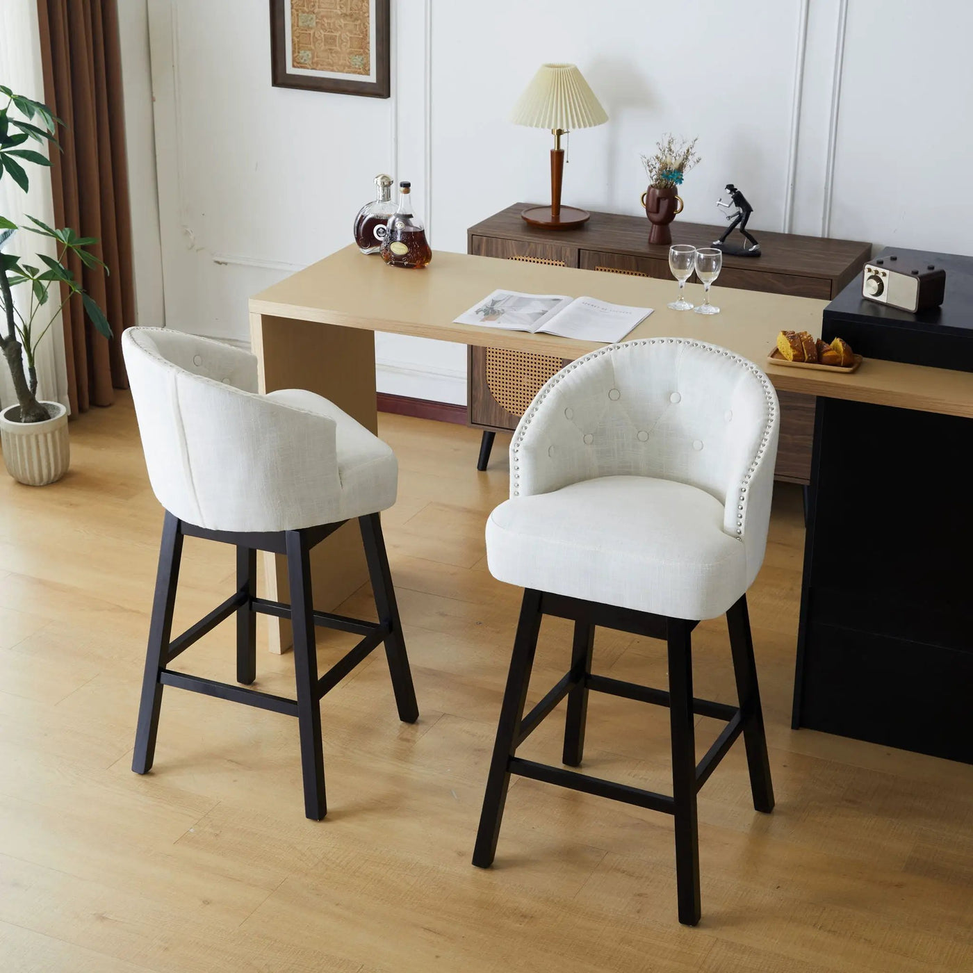360 Degree Rotation Swivel Counter Stools (Set of 2) by HouseOfZazla
