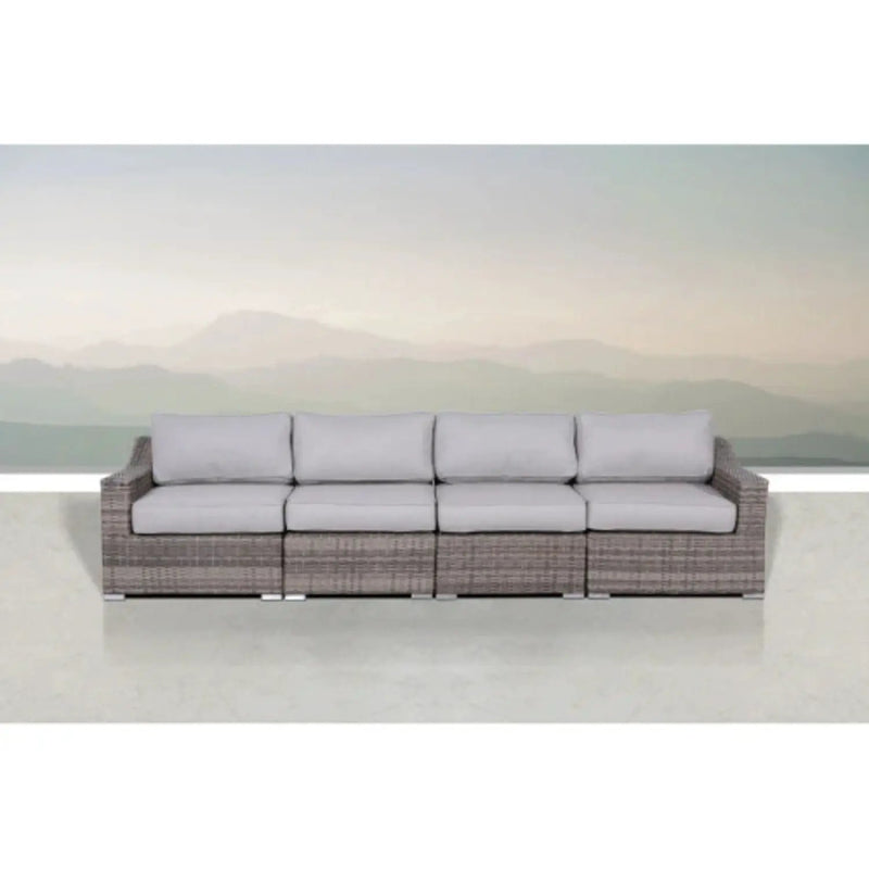 Contemporary Outdoor Rattan Wicker Sectional Seating Group With Cushions by Unique Piece Furniture