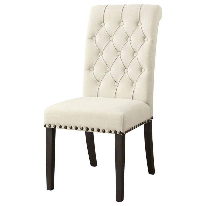 Alana Upholstered Dining Side Chair Beige Smokey Black (Set of 2) by Unique Piece Furniture