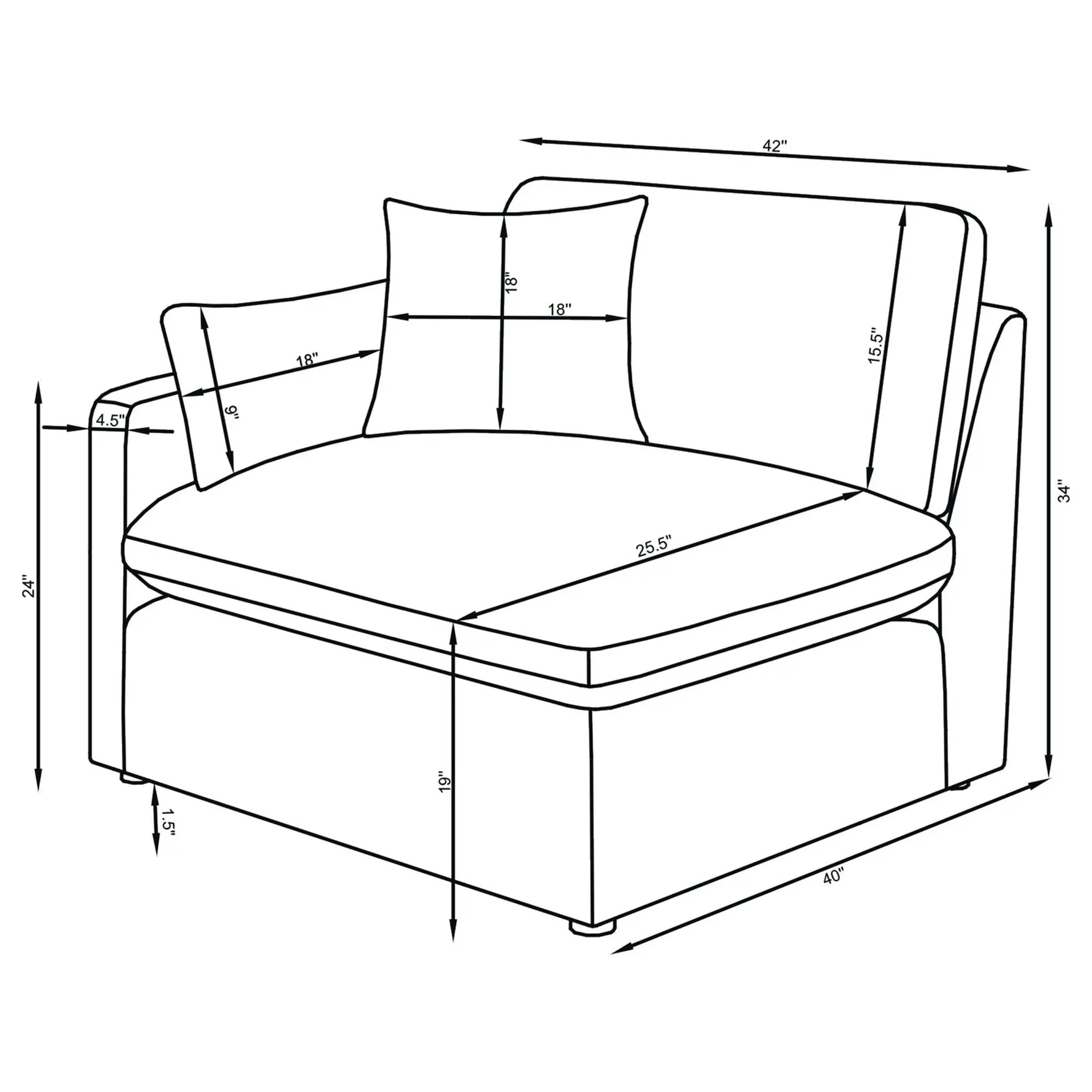 Greeley - 6 Piece Upholstered Modular Sectional Sofa - Ivory by HouseOfZazla