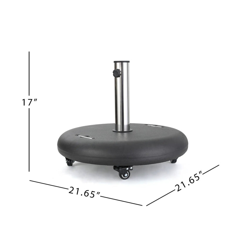 Wheelie - Round Umbrella Base with Stainless Steel Holder by HouseOfZazla