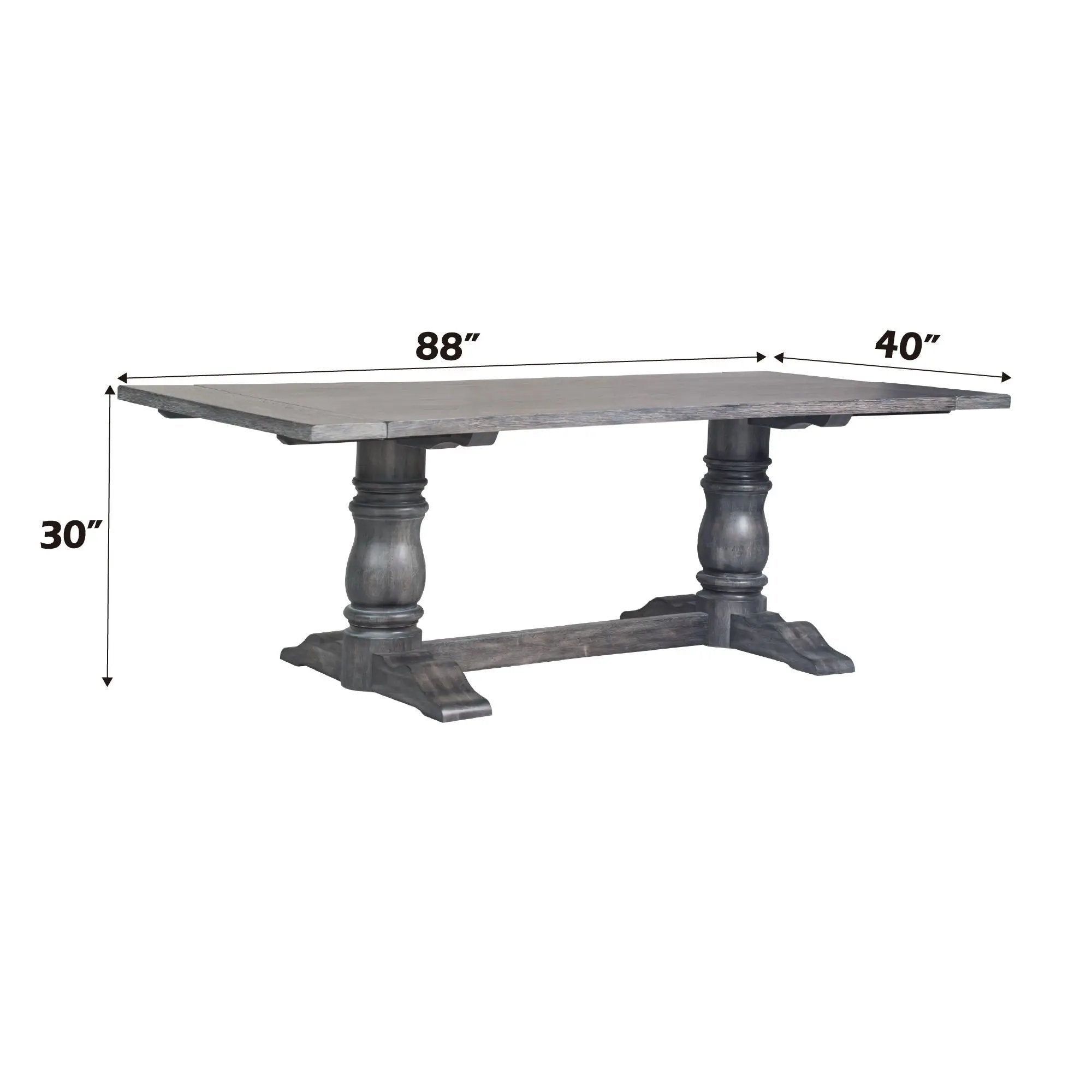 Leventis Dining Table in Weathered Gray by HouseOfZazla
