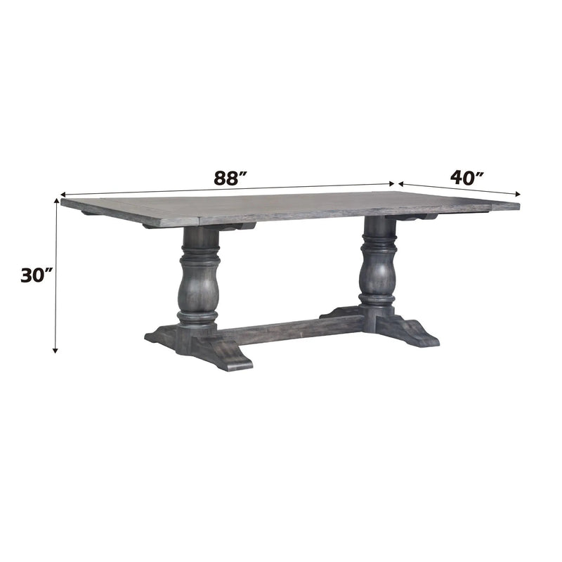 Leventis Dining Table in Weathered Gray by HouseOfZazla
