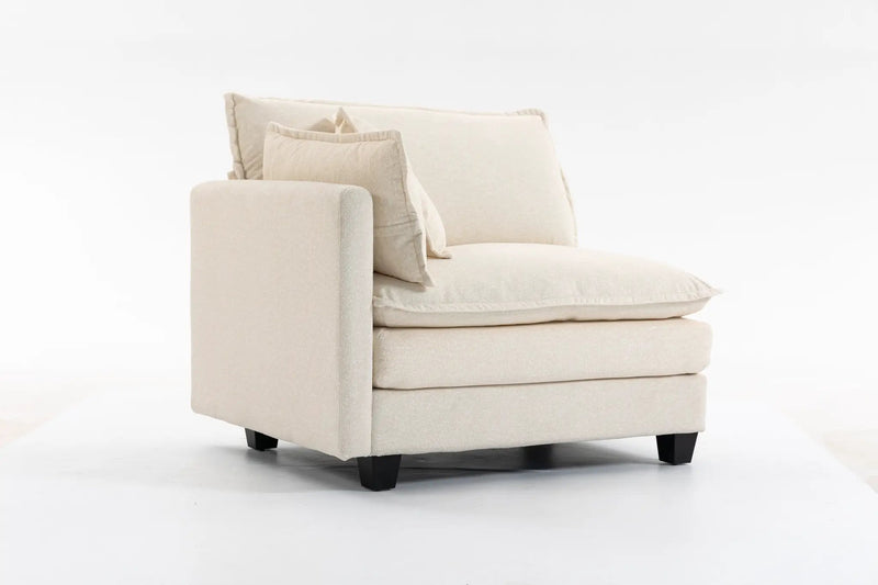Modern 2-Seats Sectional Sofa with Waist Pillows by HouseOfZazla