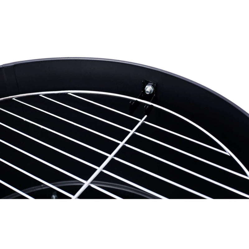 Heavy Duty Round Bbq Grill 17" Steel Charcoal Smoker For Outdoor Cooking - Black by HouseOfZazla