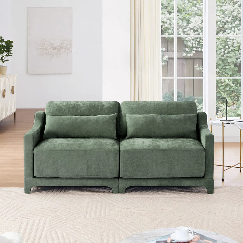 Elegant Sofa With Ergonomic Design And Lumbar Pillows by Unique Piece Furniture