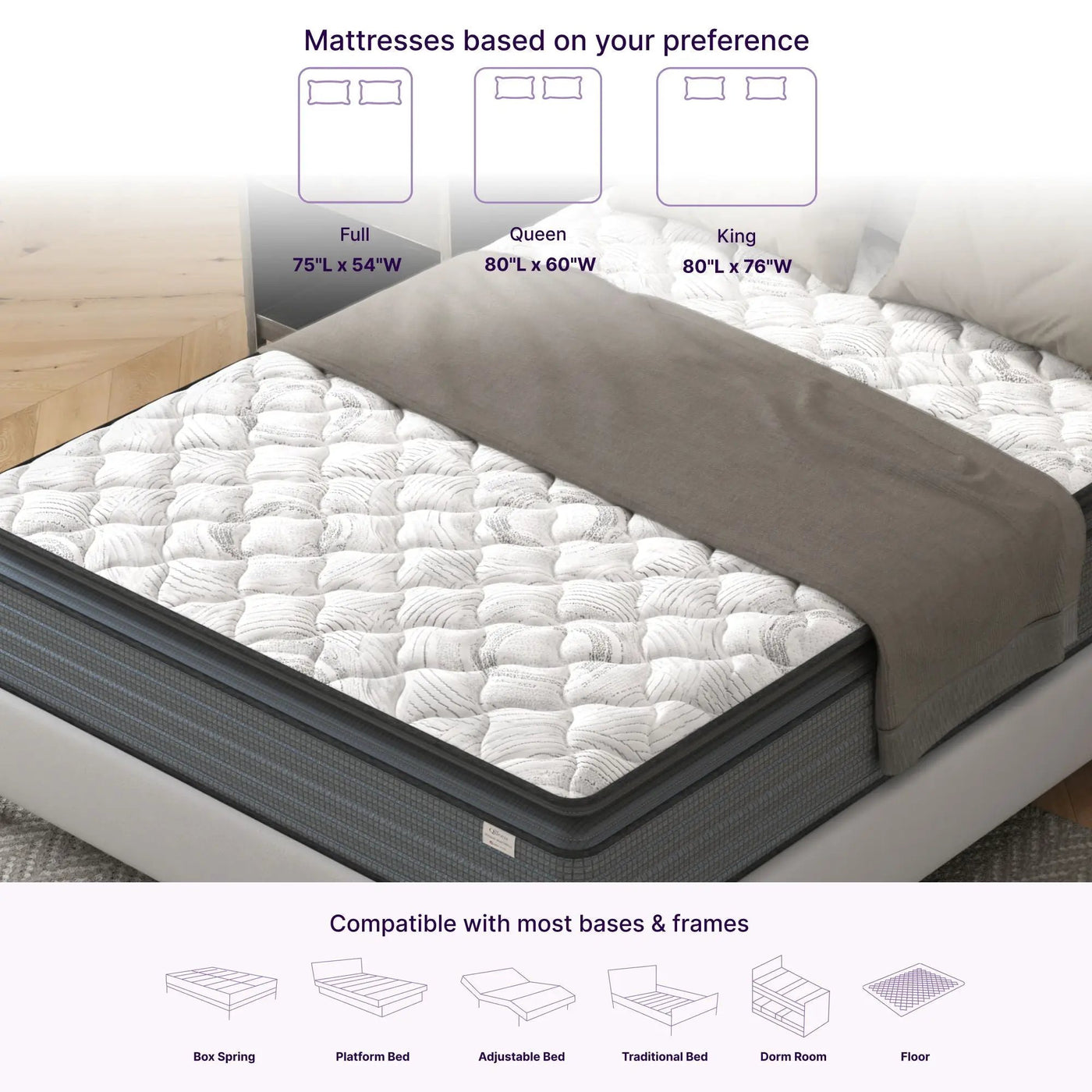Isabella - 14" Hybrid Pillow Top Mattress by Unique Piece Furniture