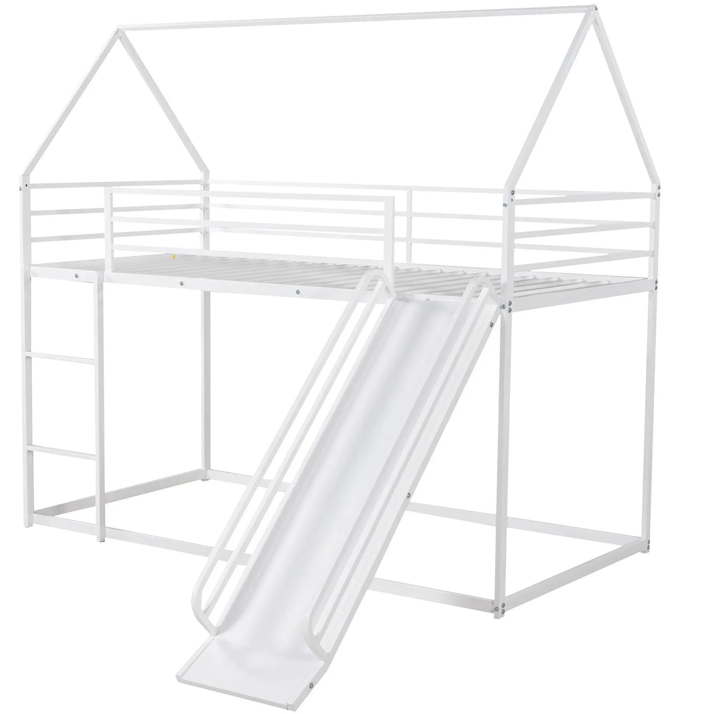 Twin Over Twin House Bunk Bed With Ladder And Slide by HouseOfZazla