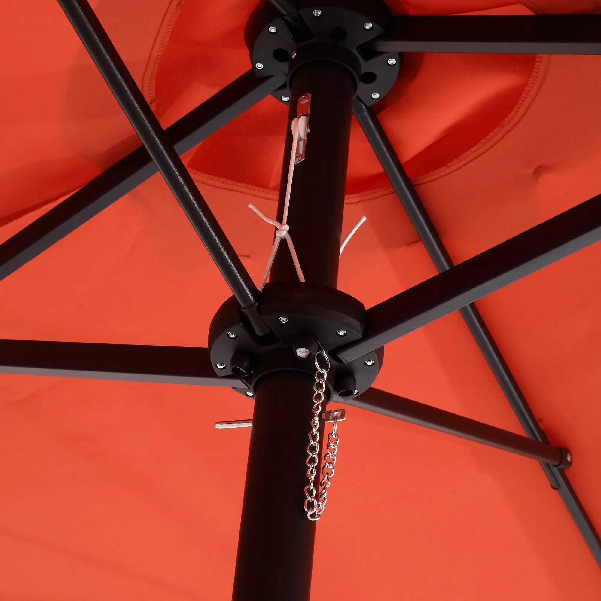 14.8 Ft Double Sided Outdoor Umbrella Rectangular Large with Crank (Orange) (No Base) by HouseOfZazla