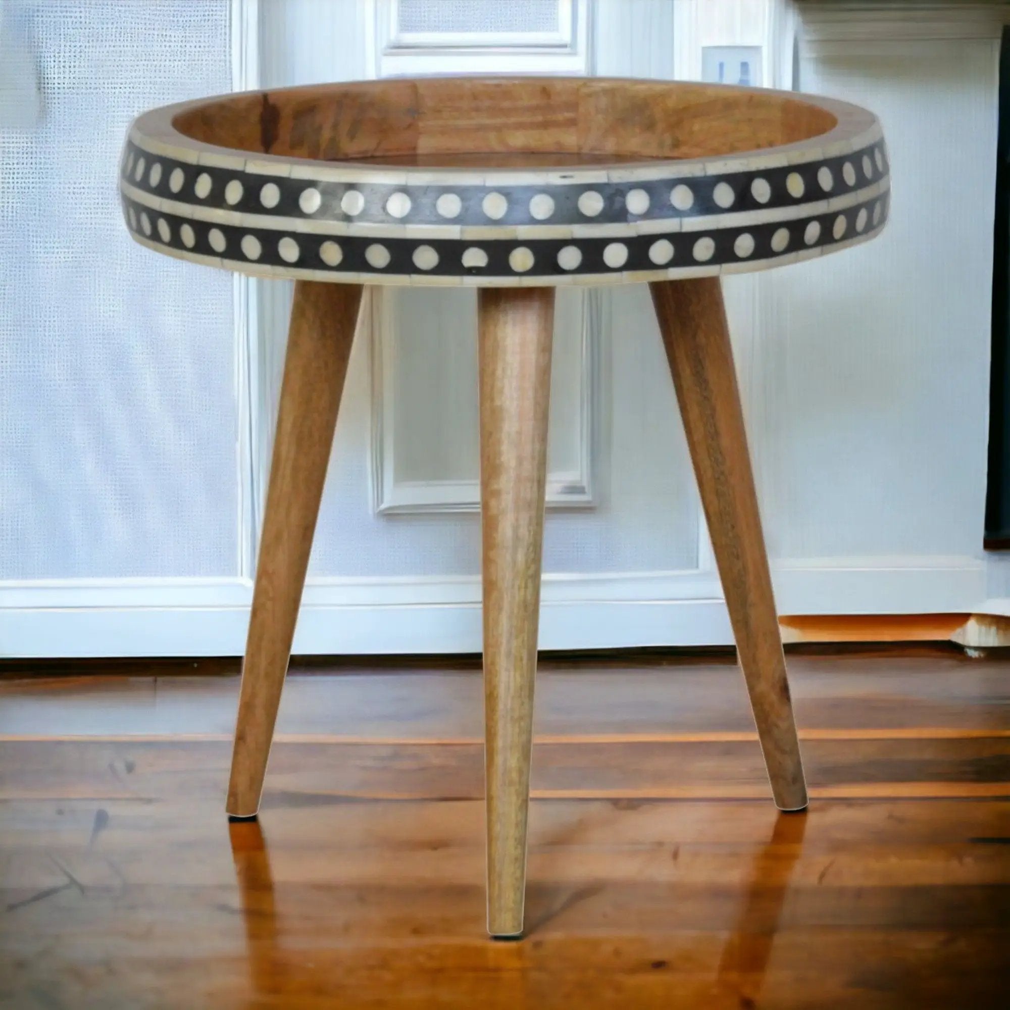 Small Patterned Nordic Style End Table by HouseOfZazla