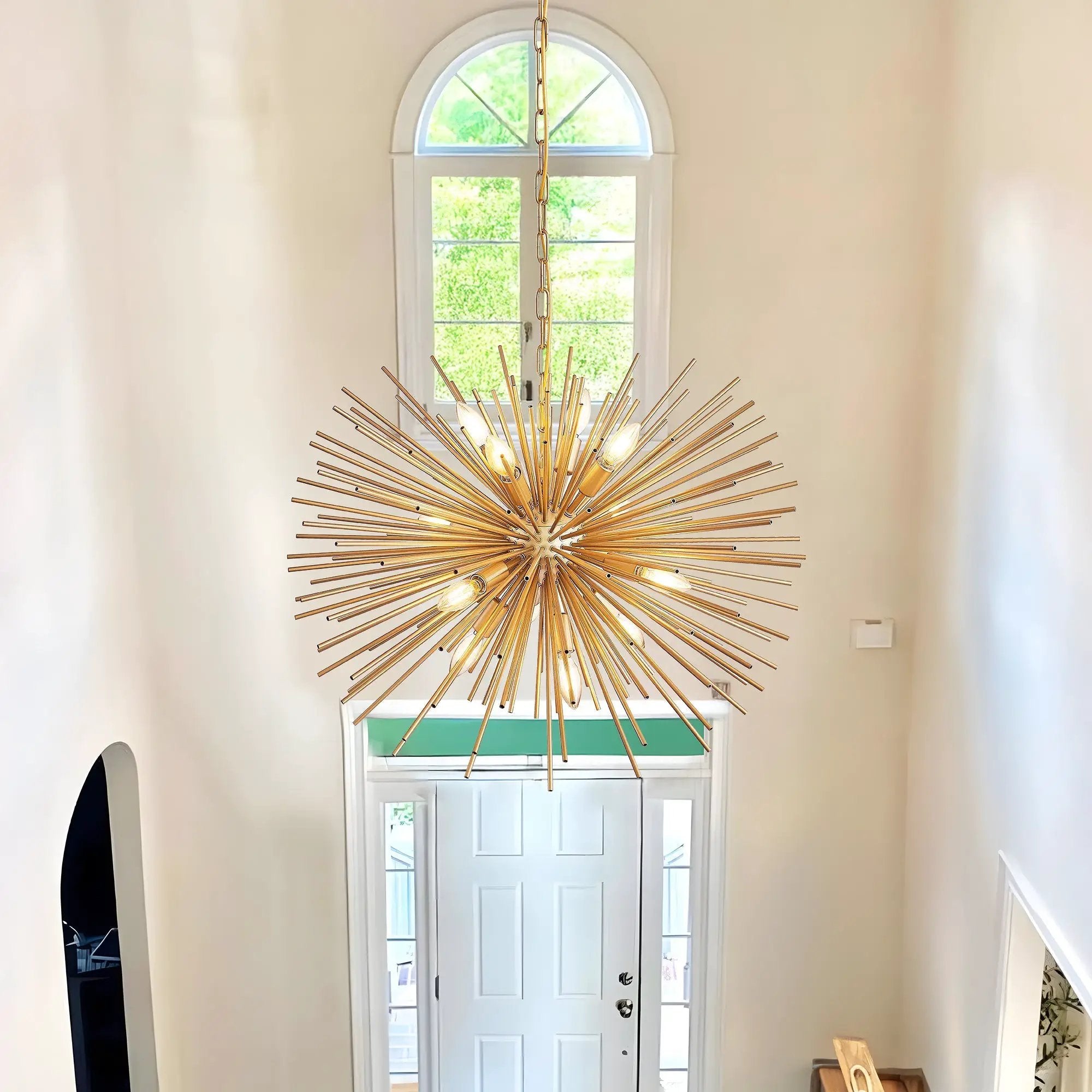 29" Mid-Century Modern 12-Light Starburst Chandelier by HouseOfZazla