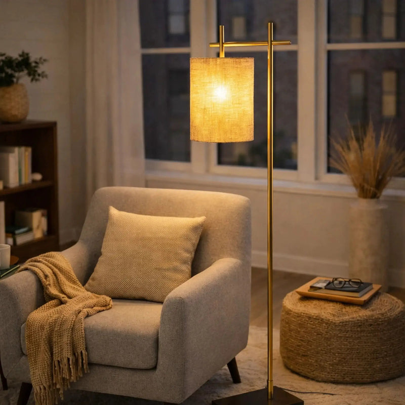 Brizo - Tall Corner Floor Lamp - Gold by HouseOfZazla