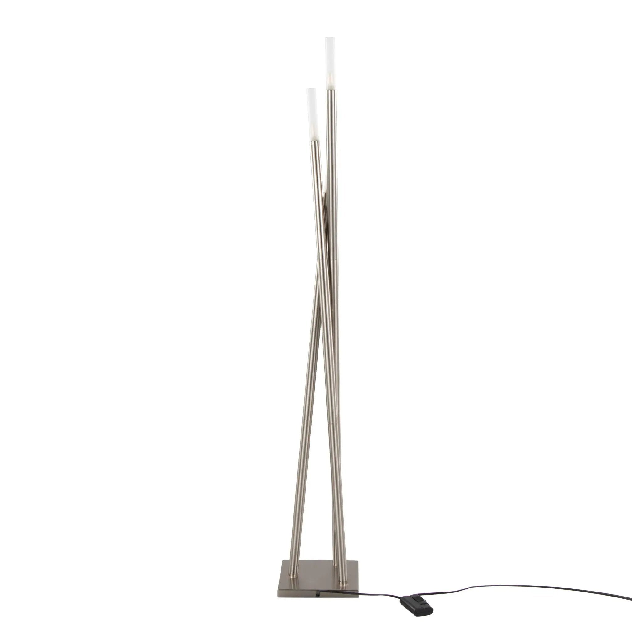 Icicle - Contemporary Floor Lamp - Nickel by HouseOfZazla