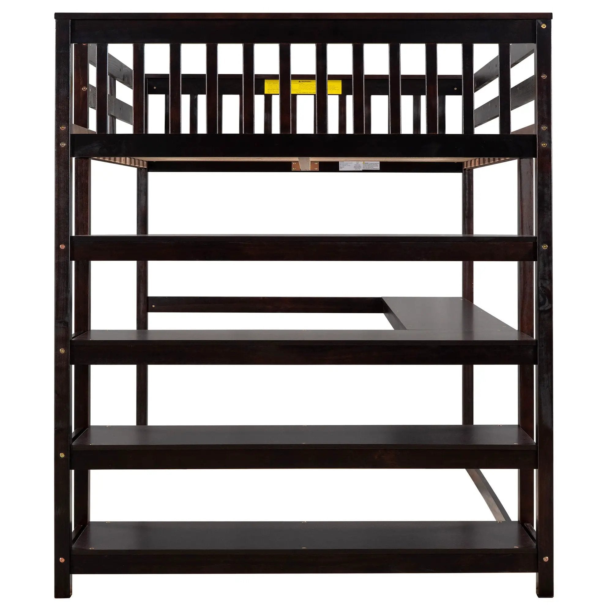 Loft Bed With Storage Shelves And Under Bed Desk