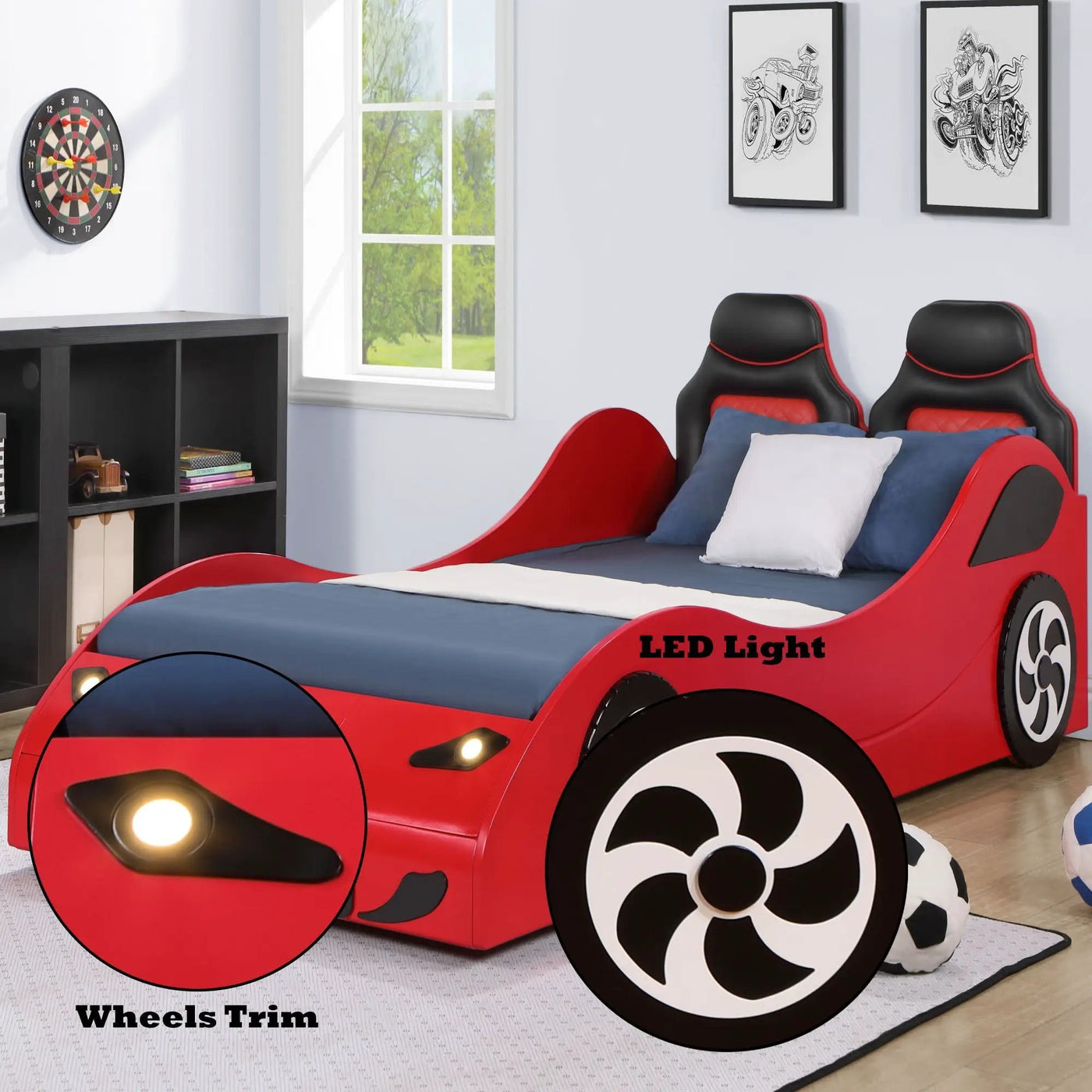 Colen - Twin Car Bed With LED by Unique Piece Furniture