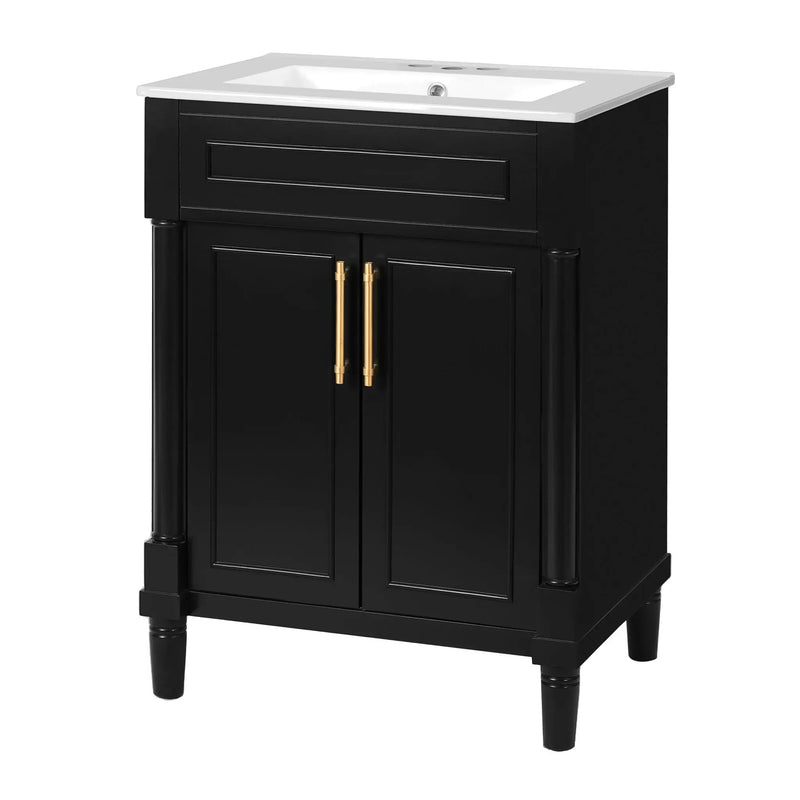 Bathroom Vanity With Integrated Sink, 2 Door Cabinet, Single Sink For Small To Medium Bathrooms by Unique Piece Furniture
