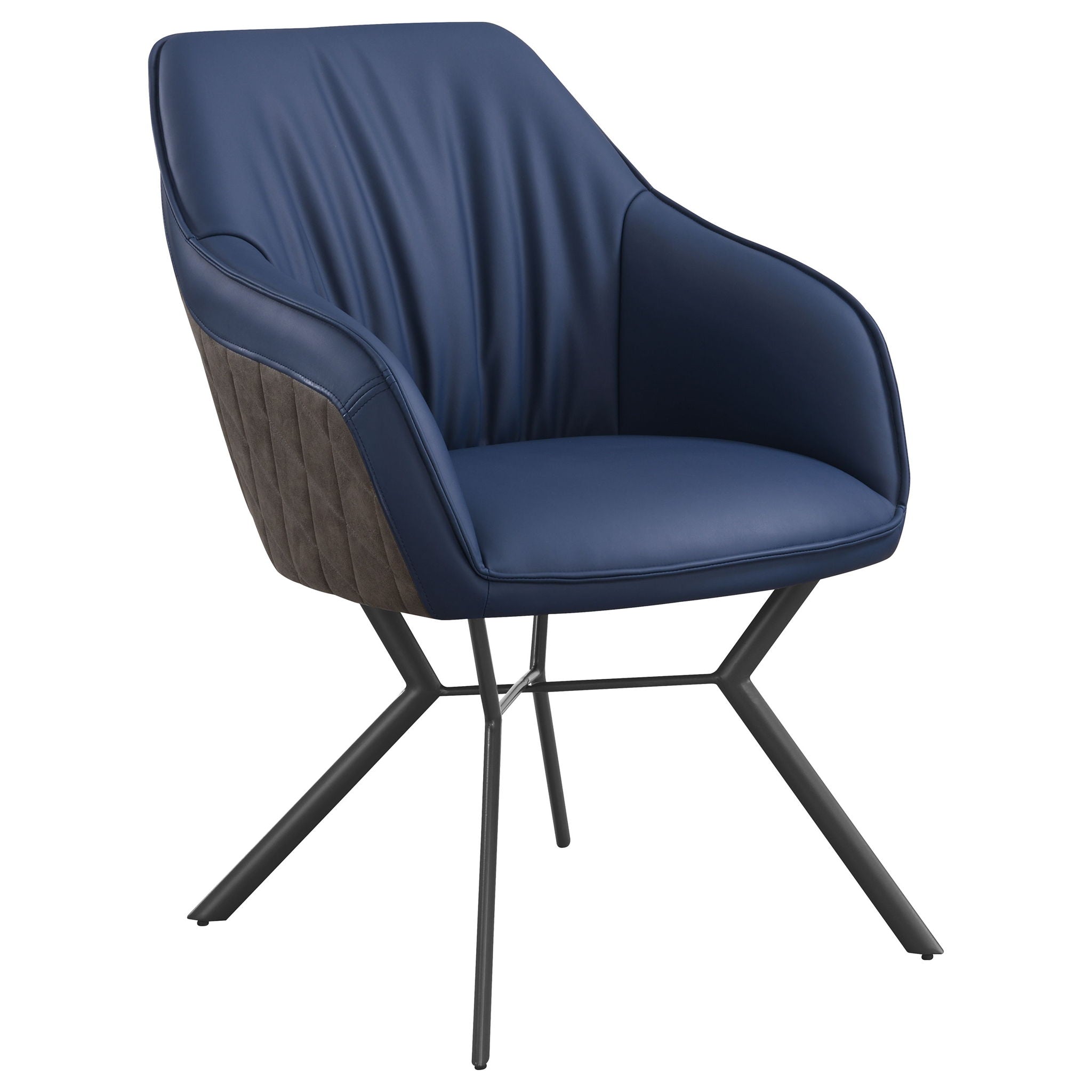 Mayer Upholstered Dining Arm Chair Blue and Brown (Set of 2) by Unique Piece Furniture