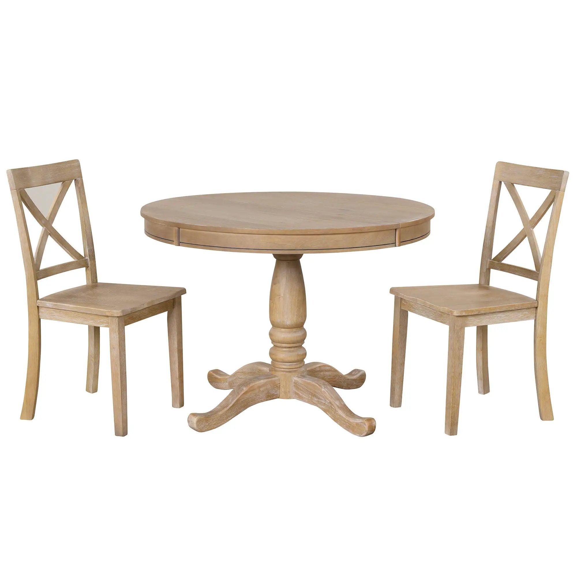 Modern Dining Table Set For 4, Round Table And 4 Kitchen Room Chairs, 5 Piece Kitchen Table Set For Dining Room, Dinette, Breakfast Nook by HouseOfZazla