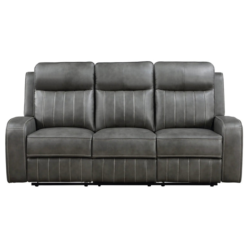 Raelynn 2-piece Upholstered Reclining Sofa Set Grey by Unique Piece Furniture