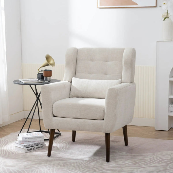 Modern Accent Chair Upholstered Foam Filled Living Room Chairs Comfy Reading Chair Mid-Century Modern Chair With Fabric Lounge Arm Chairs Armchair For Living Room Bedroom