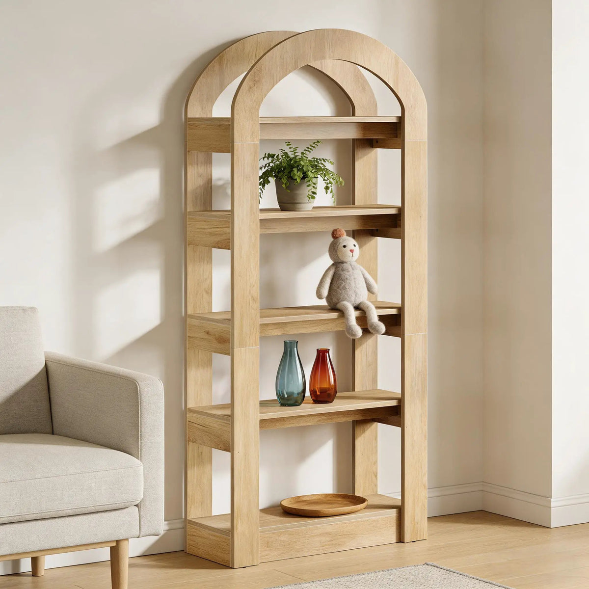Arched Display Shelf - 5-Tier Bookshelf by HouseOfZazla