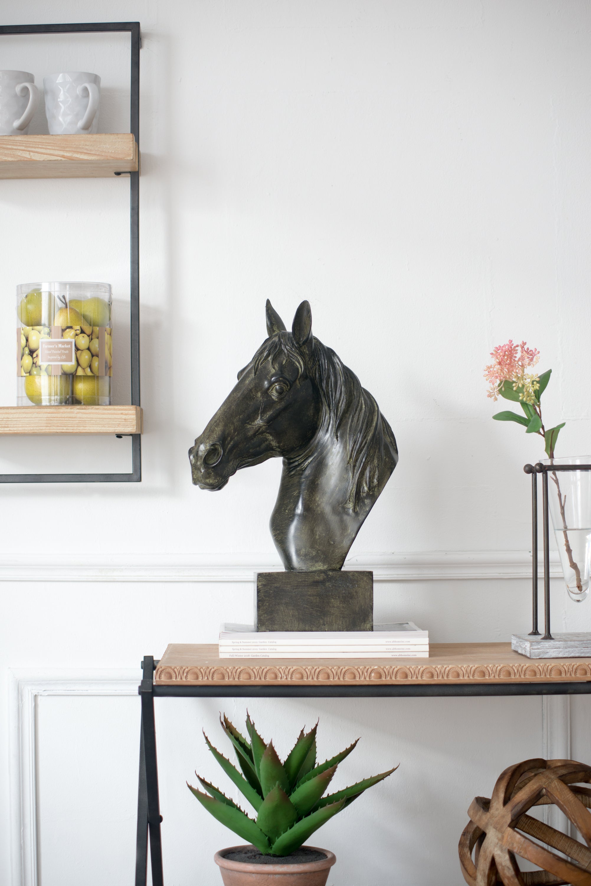 13x5.7x15.8 Equine Sculpture On Base by HouseOfZazla