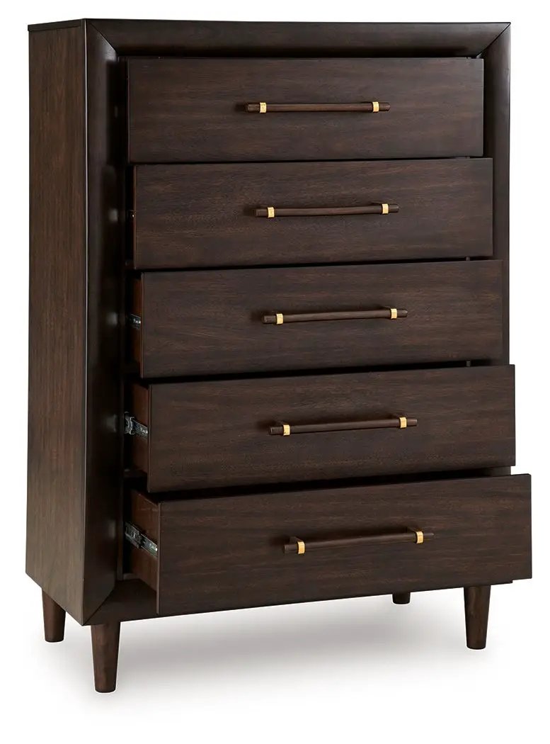 Dantenton - Five Drawer Chest - Merlot by Unique Piece Furniture