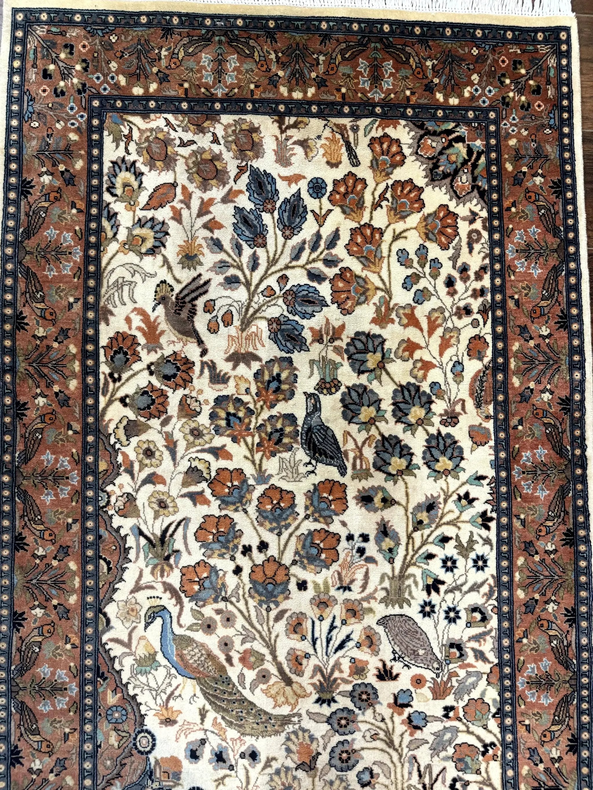 Small Pak Persian Rug 3x5, Peacock Birds Floral by Jewel Rugs