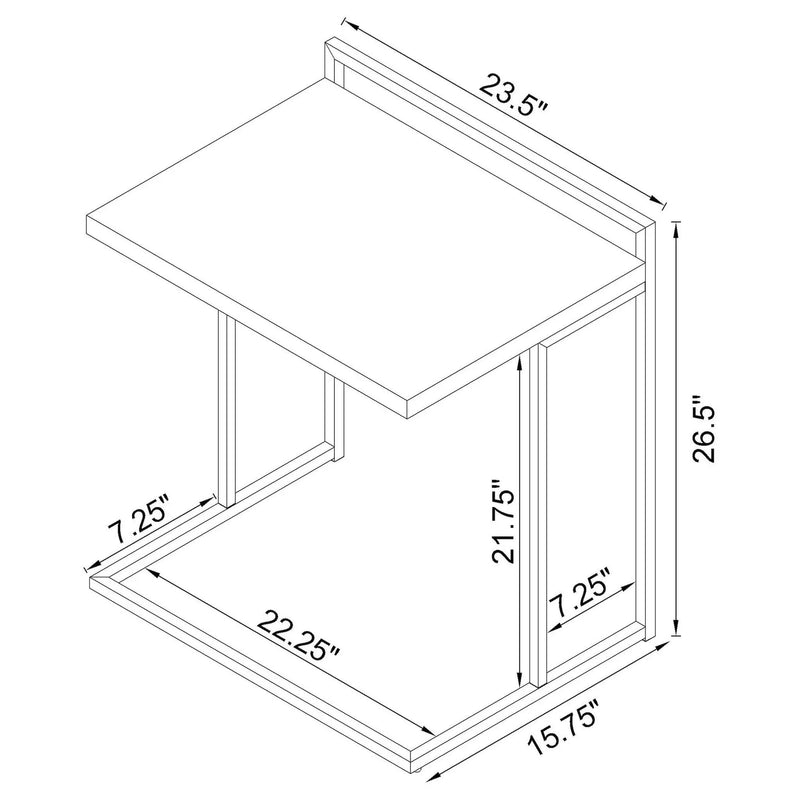 Rectangular Top Snack Table - White by HouseOfZazla