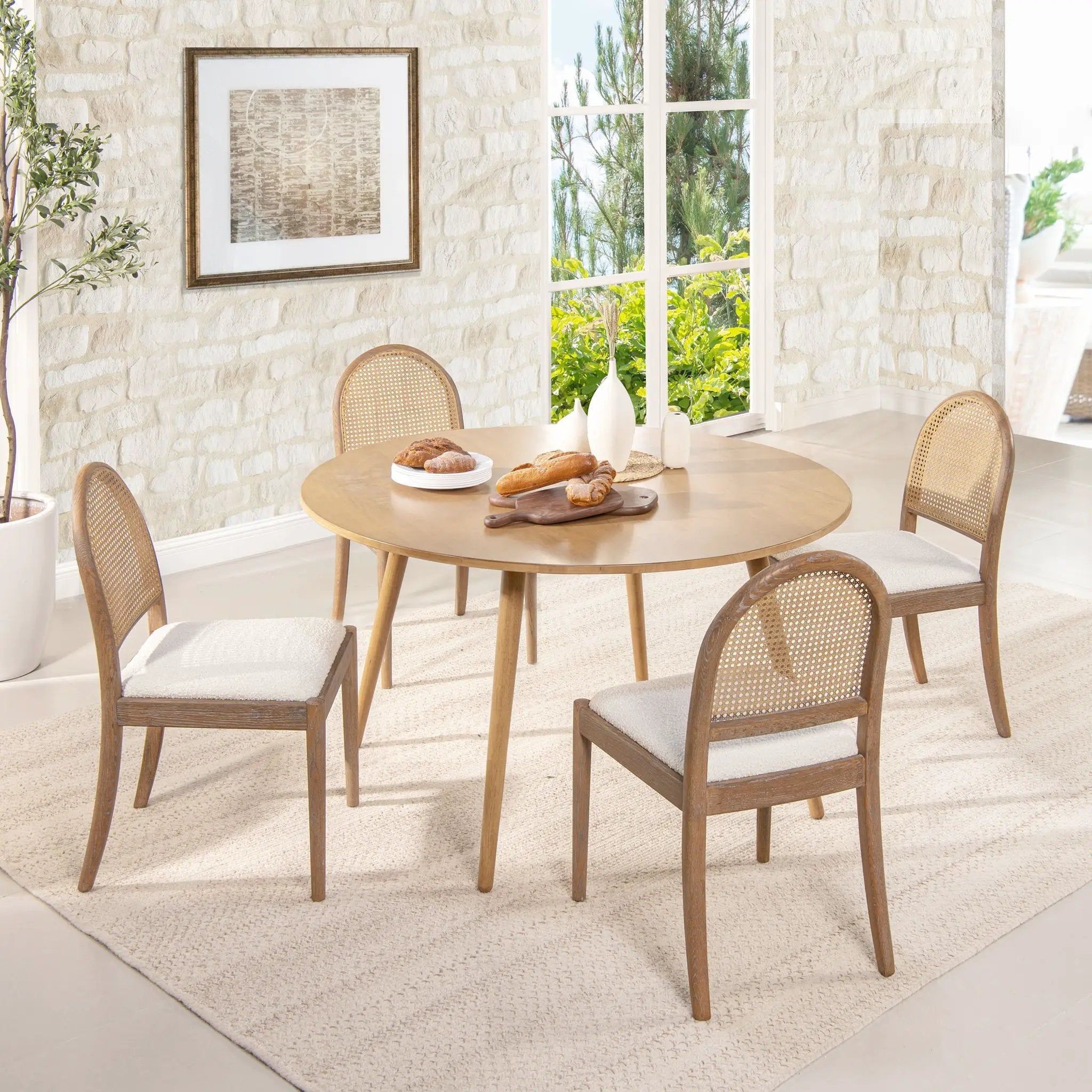 Panama - Curved Cane Side Dining Chair (Set of 2) by Unique Piece Furniture