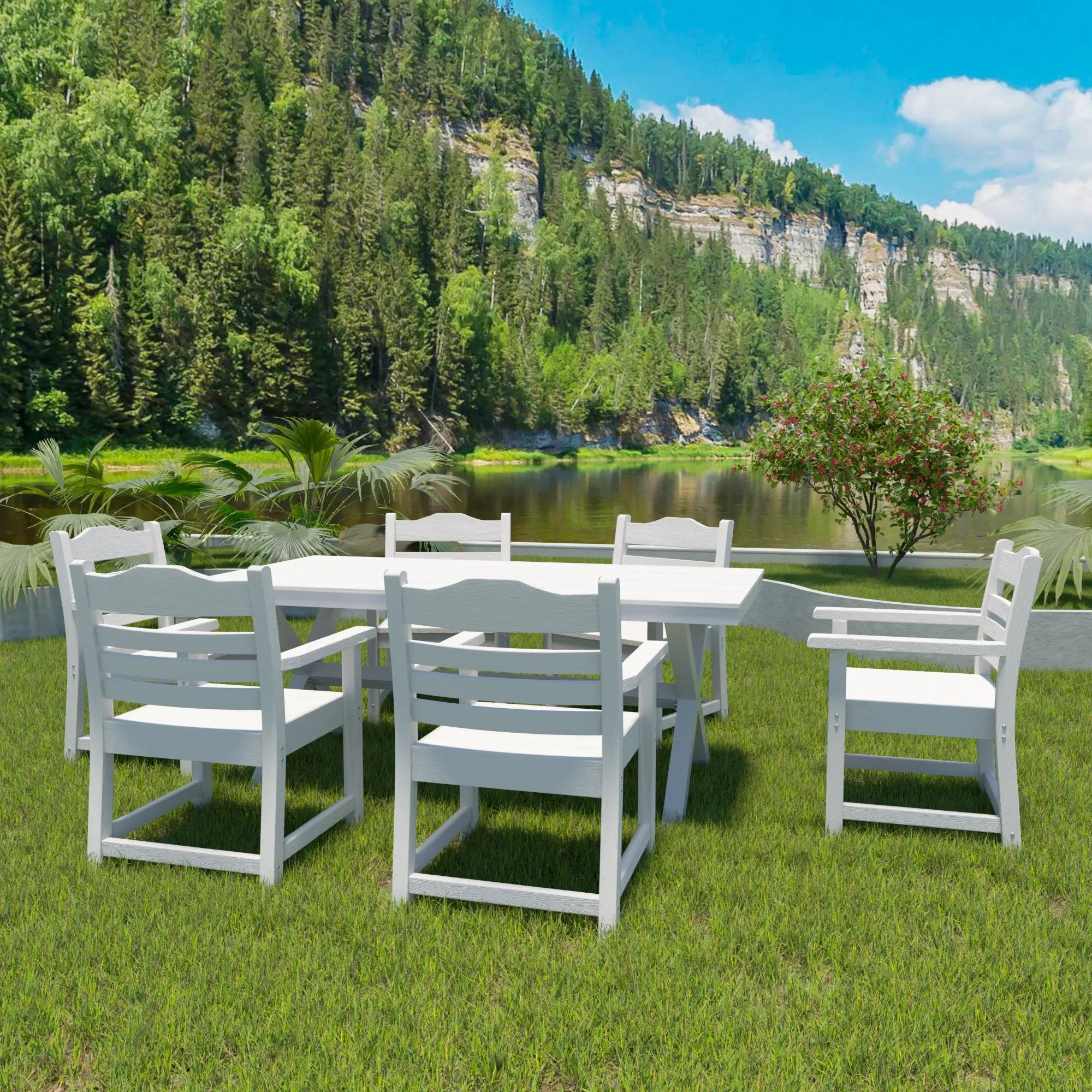 Patio Dining Chair with Armset Set of 2, Pure by HouseOfZazla