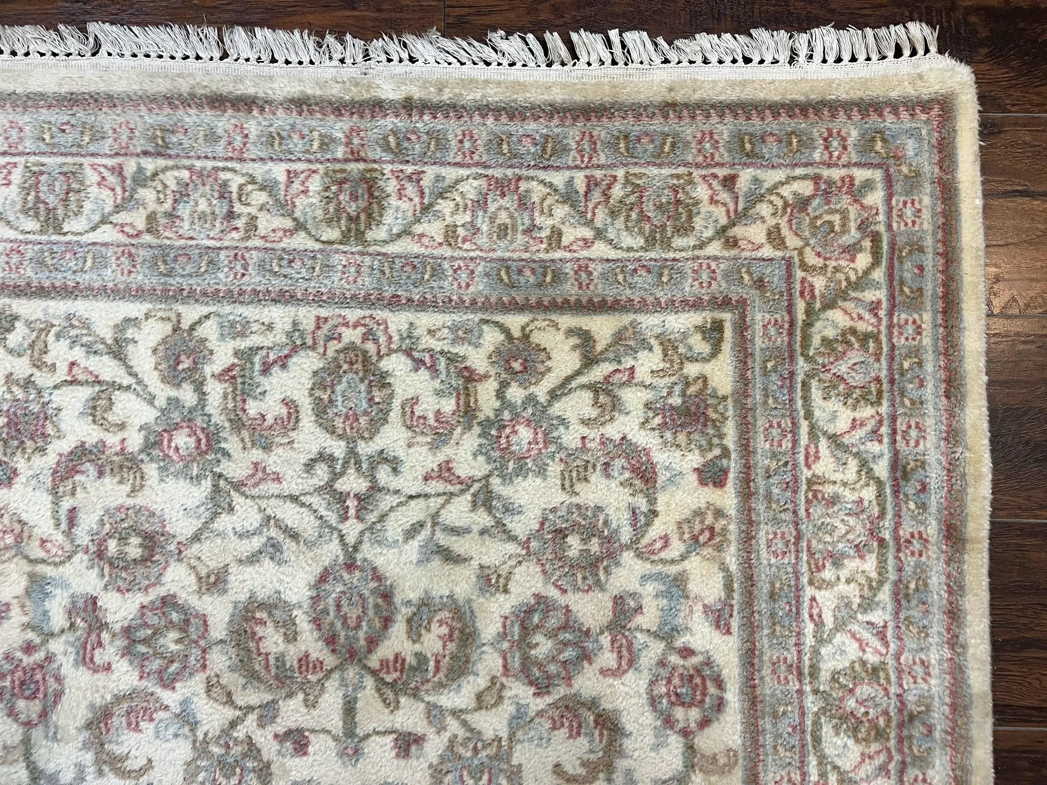 Indo Persian Rug 4x6, Vintage Handmade Wool Carpet, Floral Allover Pattern, Beige, Pair A by Jewel Rugs