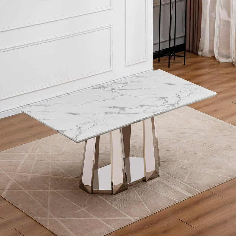 Marble Dining Table for 6 People by HouseOfZazla