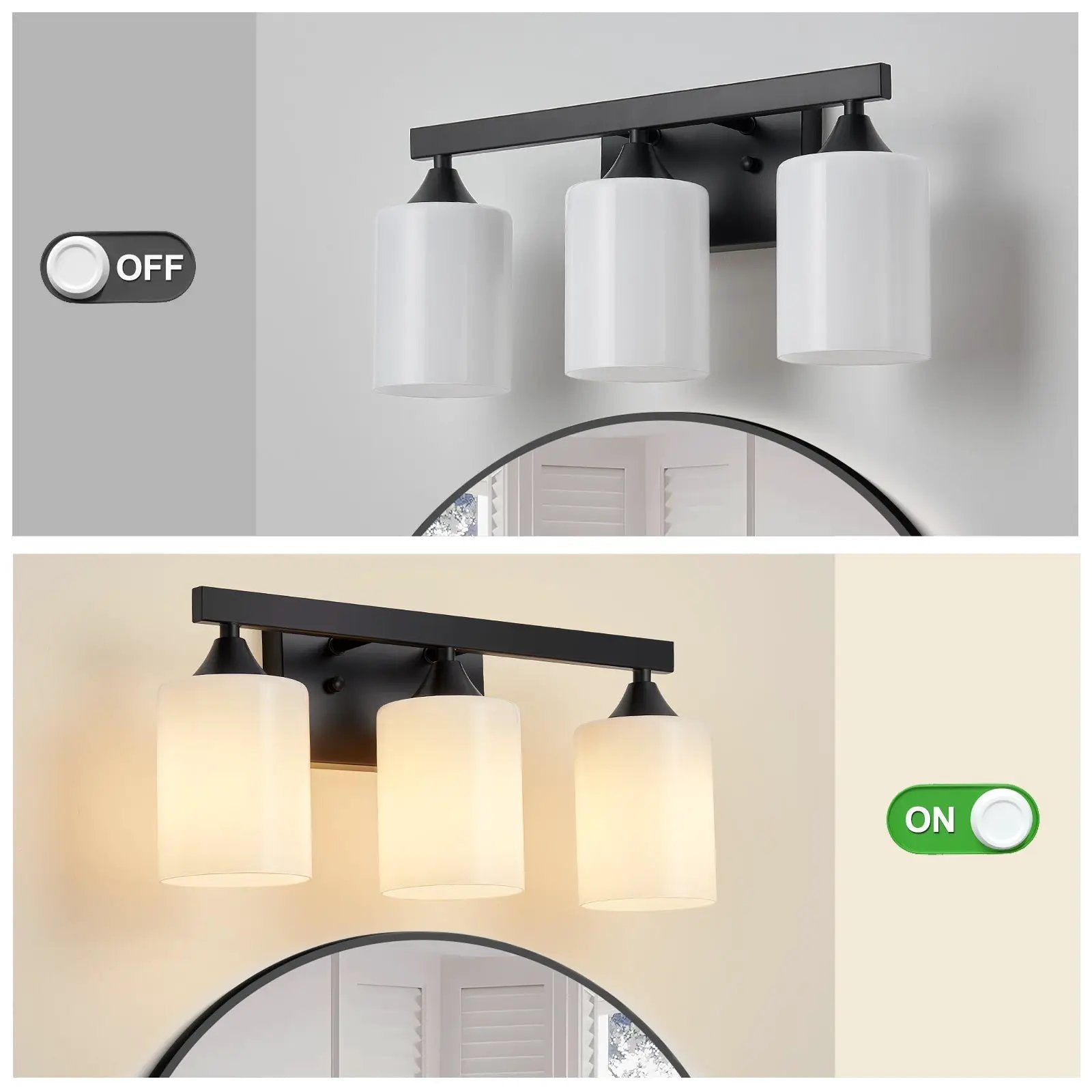 3-Light Matte Black Bathroom Vanity Light by HouseOfZazla