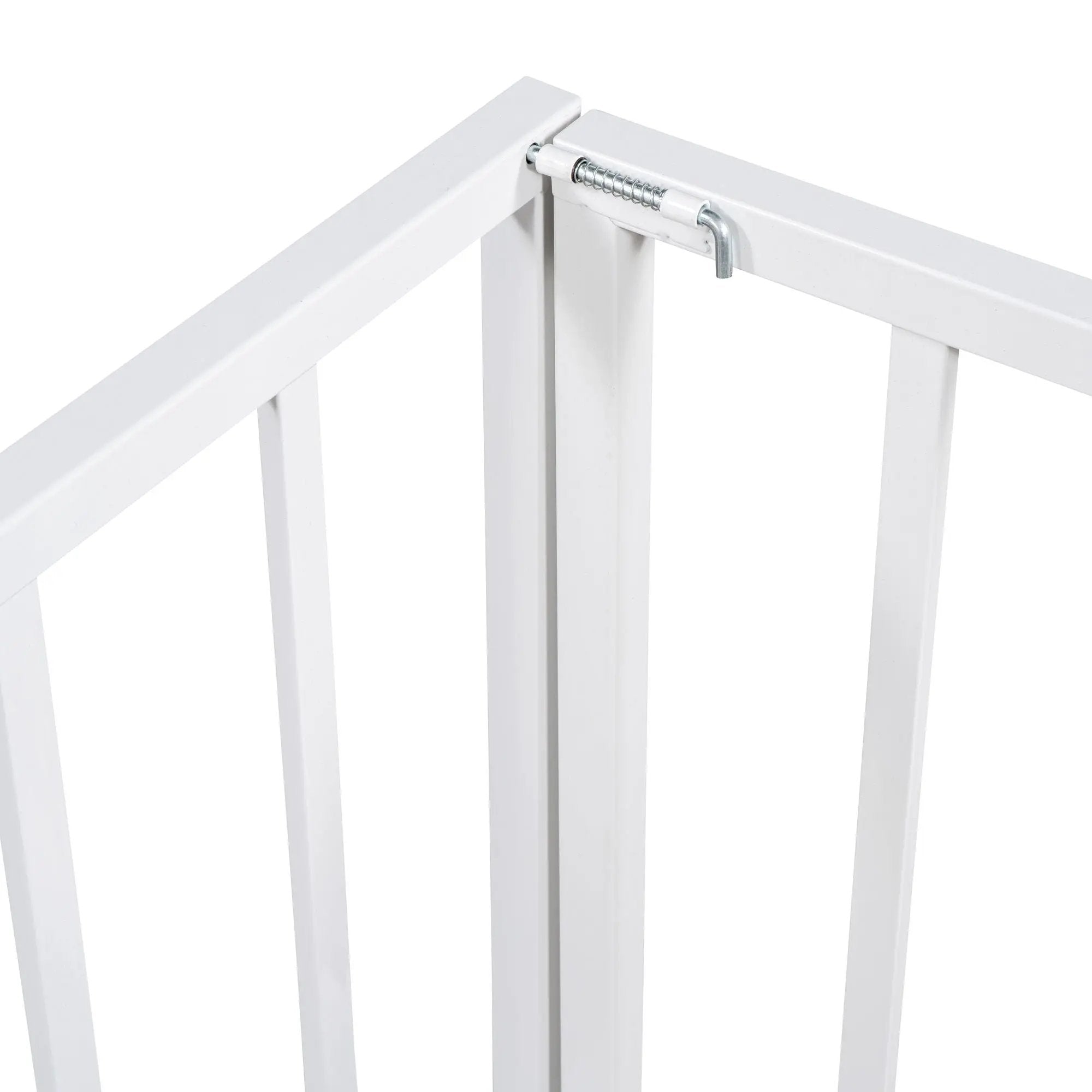 Metal Floor Bed Frame With Fence And Door by HouseOfZazla