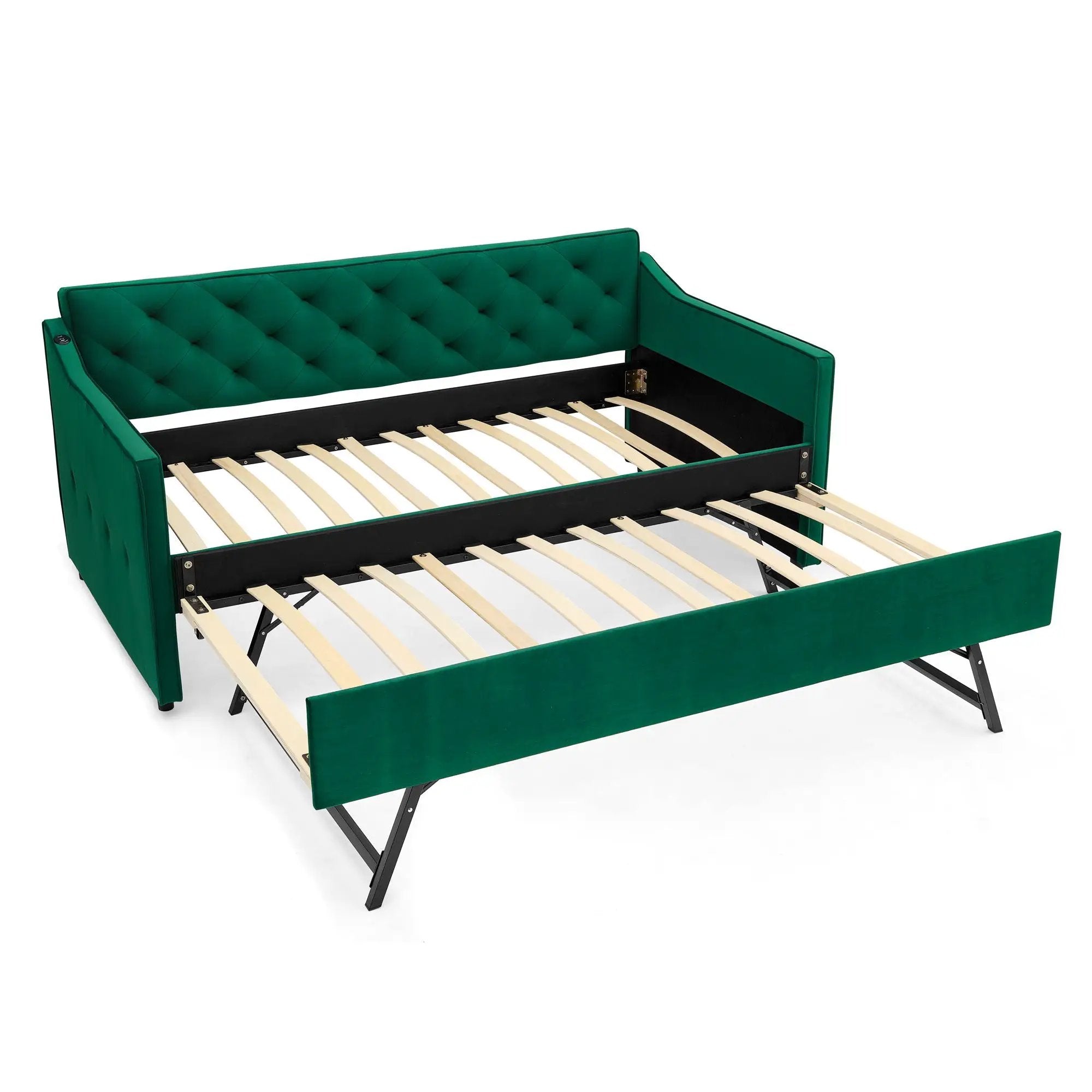 Daybed With Pop Up Trundle And USB Charging Armrest by Unique Piece Furniture