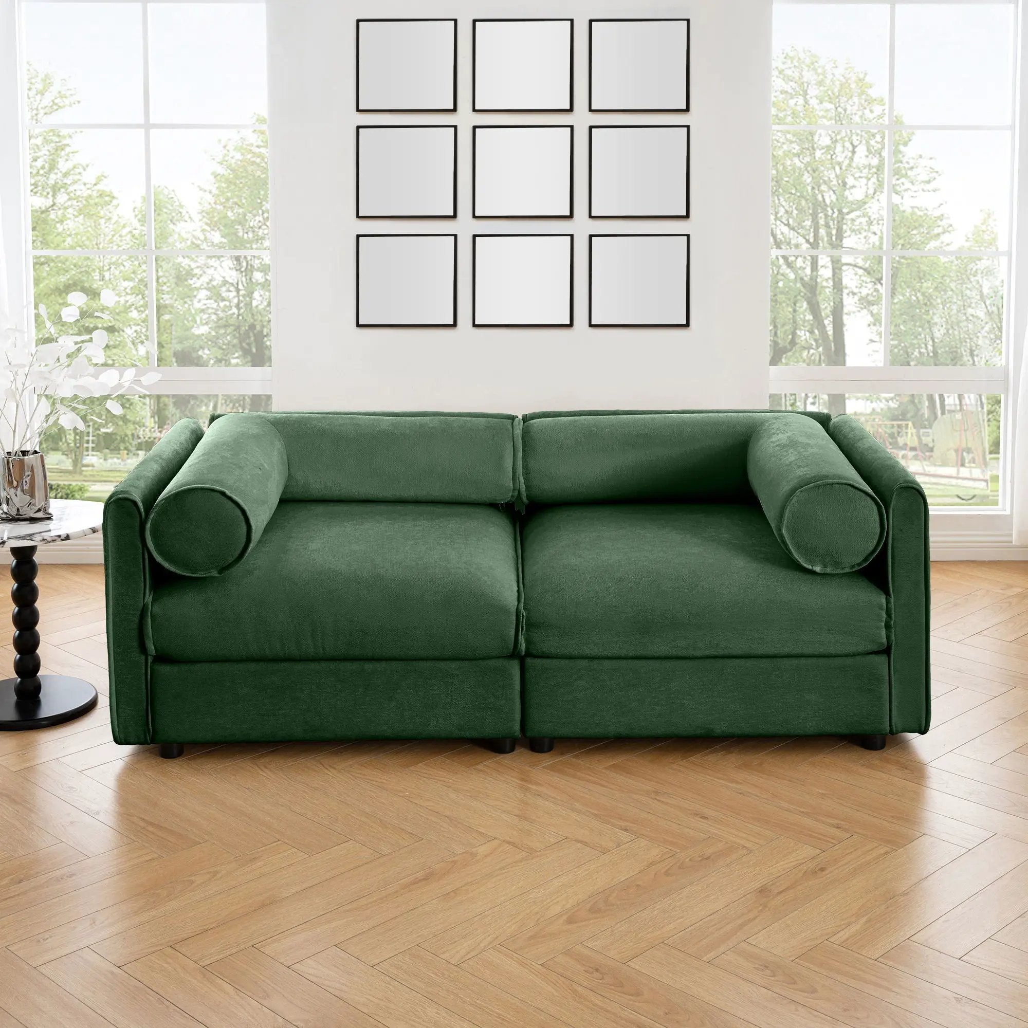Stylish Sofa With Storage Seat And Cylindrical Backrest by Unique Piece Furniture