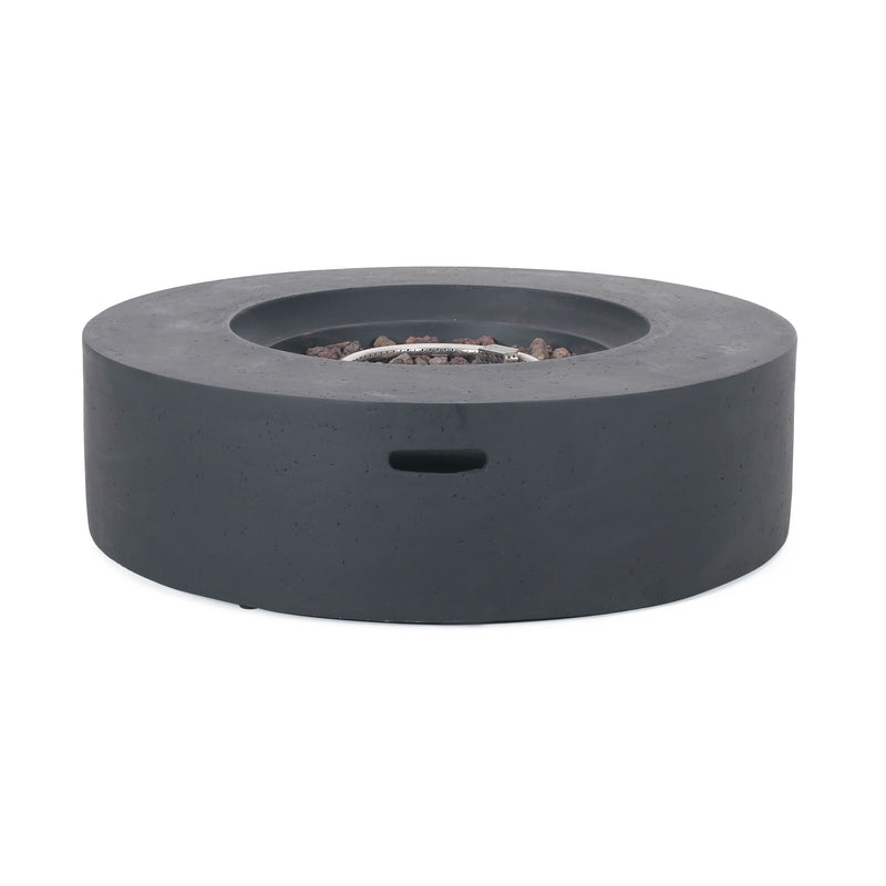 Modern Lightweight Concrete Outdoor Circular Fire Pit 50,000 BTU by HouseOfZazla
