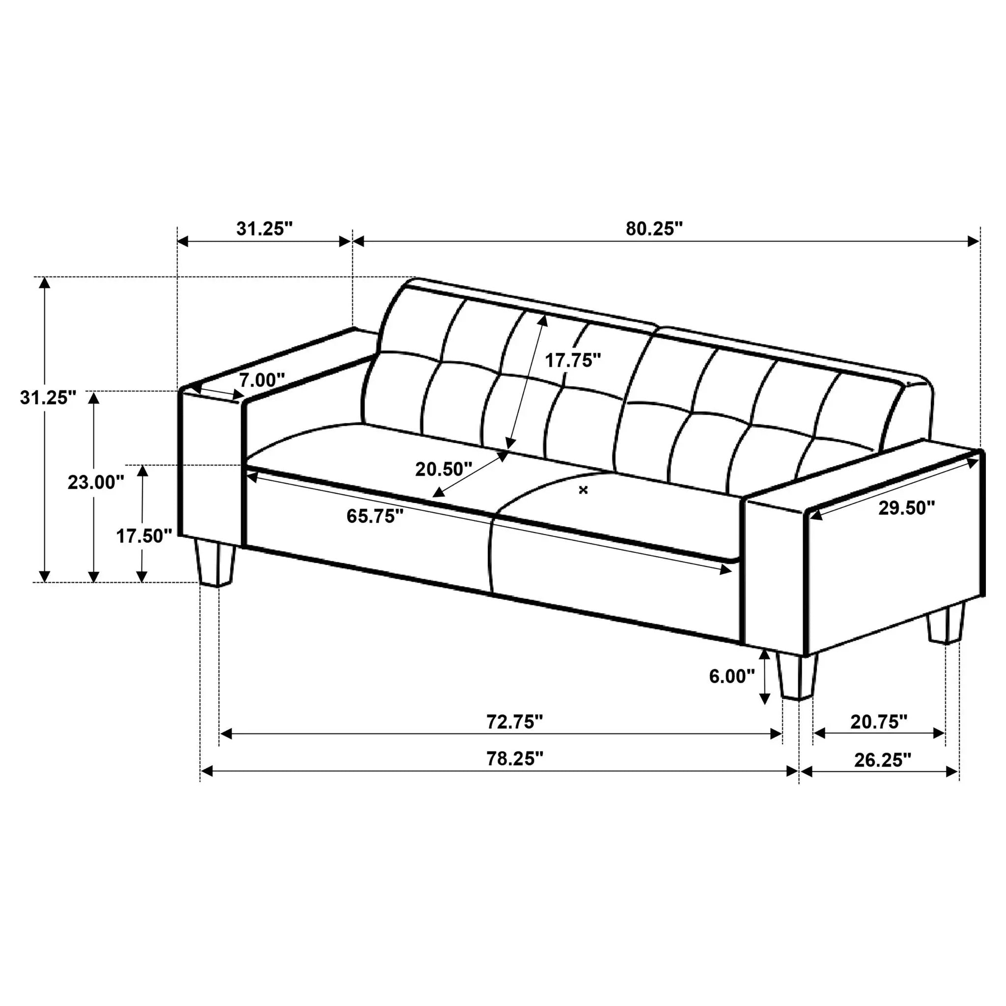 Xana - 2 Piece Upholstered Track Arm Sofa Set - Greige by HouseOfZazla