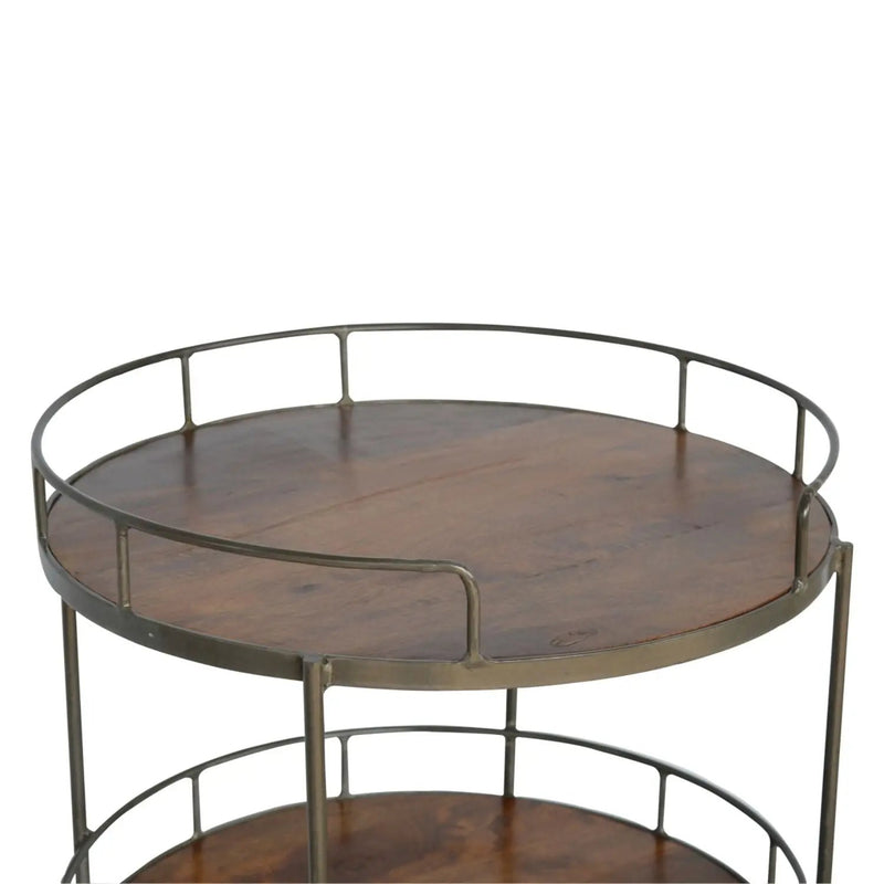Round Butler Tray Table - Chestnut by HouseOfZazla