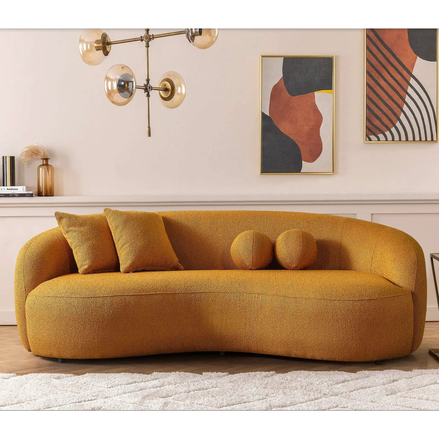 Drake - Japandi Style Curvy Boucle Sofa by Unique Piece Furniture